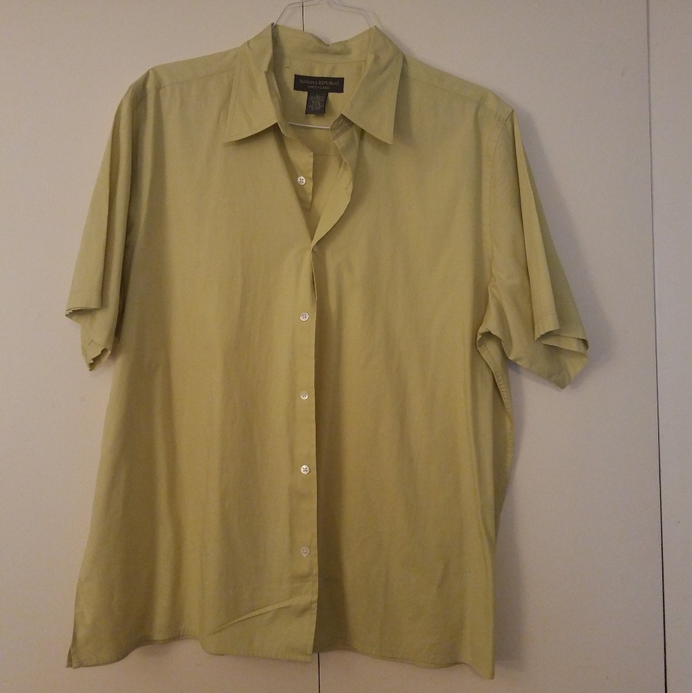 Banana Republic Lime Green XL Mens Button Down